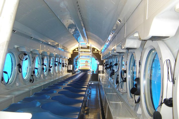Everyone has personal viewing windows on each side of the submarine